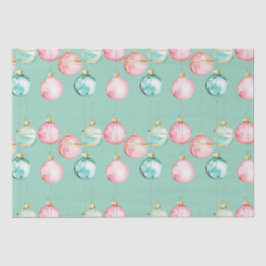 Chic Mint Roze Gouden Kerst Ornamenten Tissuepapier