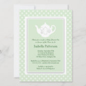 Chic Mint | Tea-partij van het witte theepot-Baby  Kaart (Voorkant)