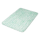 Chic Mint Waterverf Chevron Stripes Badmat (Gekanteld)