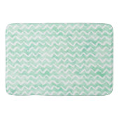 Chic Mint Waterverf Chevron Stripes Badmat (Voorkant)