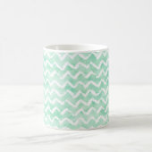Chic Mint Waterverf Chevron Stripes Koffiemok (Center)