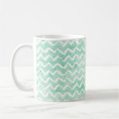 Chic Mint Waterverf Chevron Stripes Koffiemok (Links)