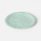 Chic Mint Waterverf Chevron Stripes Papieren Bordje (Gekanteld)