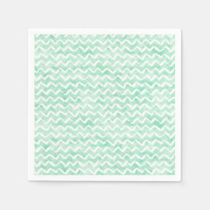Chic Mint Waterverf Chevron Stripes Servet