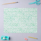 Chic Mint Waterverf Chevron Stripes Tissuepapier (Craft)