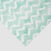 Chic Mint Waterverf Chevron Stripes Tissuepapier (Detail)