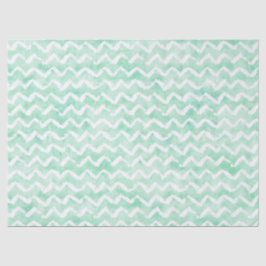 Chic Mint Waterverf Chevron Stripes Tissuepapier