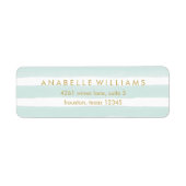 Chic Mint Waterverf Stripes Etiket (Voorkant)