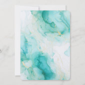 Chic Mint Wit Goud Marmeren bruiloft Kaart (Achterkant)