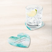 Chic Mint Wit Goud Verjaardag Kartonnen Onderzetters (Insitu)