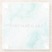 Chic Mint Wit Goud Vrijgezellenfeest Glazen Onderzetter (Achterkant)