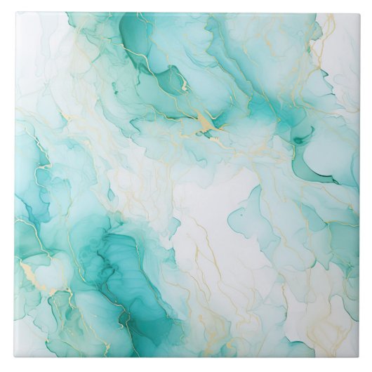 Chic Mint Wit Goud Vrijgezellenfeest Tegeltje (Voorkant)