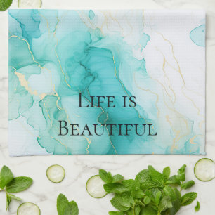 Chic Mint Wit Goud Vrijgezellenfeest Theedoek