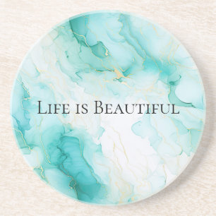 Chic Mint Wit Goud Vrijgezellenfeest Zandsteen Onderzetter