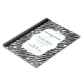 Chic Mint Zebra mammie advies voor moeder Notitieboek (Linkerzijde)