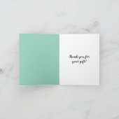 Chic Mint Zwarte Wimpers Dank u Bedankkaart (Binnen)