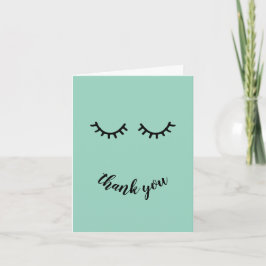Chic Mint Zwarte Wimpers Dank u Bedankkaart