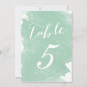 CHIC MINTGROENE Aquarel TAFELNUMMERKAARTEN Kaart (Voorkant)
