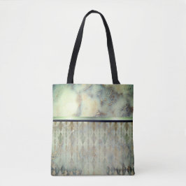 Chic Minty Green Marble Harlequin Tote Bag