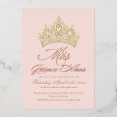 Chic Mis Quince Anos Roze Gouden Foto Folie Uitnodiging (Voorkant)