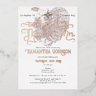 Chic Miss to Mrs ♥ Hart Kaart Reizen Vrijgezellenf