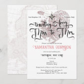 Chic Miss to Mrs ♥ Hart Kaart Reizen Vrijgezellenf (Voorkant / Achterkant)