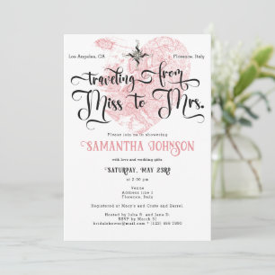 Chic Miss to Mrs ♥ Hart Kaart Reizen Vrijgezellenf