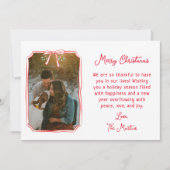 Chic Mistletoe & Bow Custom Familie Foto Kerstmis Feestdagenkaart (Voorkant)
