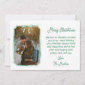 Chic Mistletoe & Bow Custom Familie Foto Kerstmis Feestdagenkaart (Voorkant)