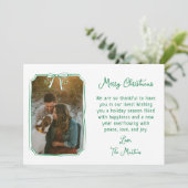 Chic Mistletoe & Bow Custom Familie Foto Kerstmis Feestdagenkaart (Staand voorkant)