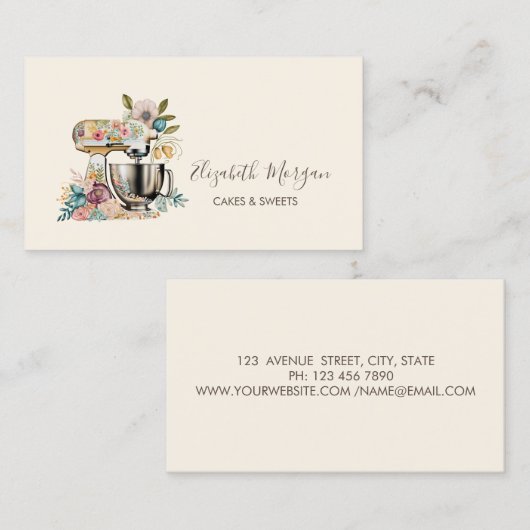 Chic Mixer Bloemen Bakkerij Visitekaartje (Voorkant / Achterkant)