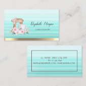 Chic Mixer Flowers Stripe Ombre Bakery Visitekaartje (Voorkant / Achterkant)