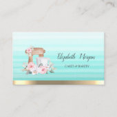 Chic Mixer Flowers Stripe Ombre Bakery Visitekaartje (Voorkant)