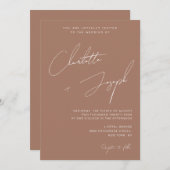 Chic Mocha Brown Moderne kalligrafie script bruilo Kaart (Voorkant / Achterkant)