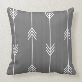 Chic Mod Arrows Grey Linen Style Kussen