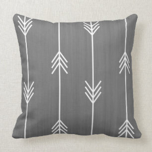 Chic Mod Arrows Grey Linen Style Kussen