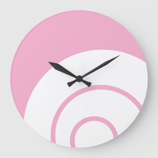Chic Mod Stijlvolle witte concentrische strepen op Grote Klok (Voorkant)