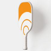 Chic Mod White Concentric Art op fel Sinaasappel Pickleball Paddle (Links)