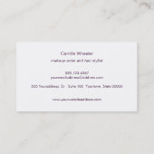 Chic Mode & Beauty Stylist Gold Rosette Paars Visitekaartje (Achterkant)