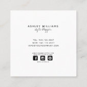 Chic Mode Blogger, stijlvol Mode Model Square Vierkante Visitekaartje (Achterkant)