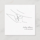 Chic Mode Blogger, stijlvol Mode Model Square Vierkante Visitekaartje (Voorkant)