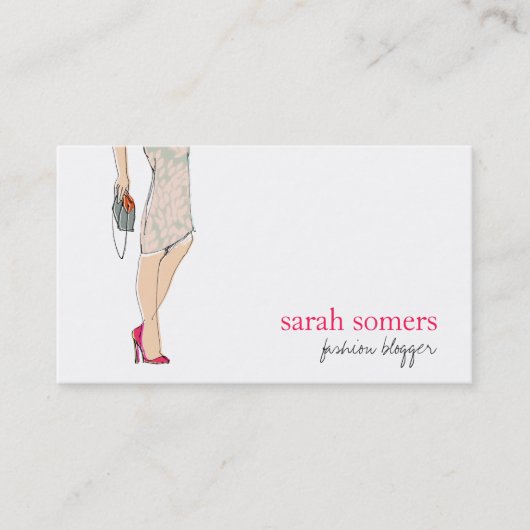 Chic Mode Blogger Stijlvol Mode Model Visitekaartje (Voorkant)