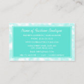 Chic Mode Boutique Elegant Mint Bokeh Visitekaartje (Achterkant)