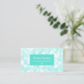 Chic Mode Boutique Elegant Mint Bokeh Visitekaartje (Staand voorkant)
