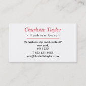 Chic Mode lingerie Boudoir Corset Visitekaartje (Achterkant)