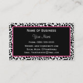 Chic-Mode luipaard afdrukken met warm roze lint Visitekaartje (Achterkant)