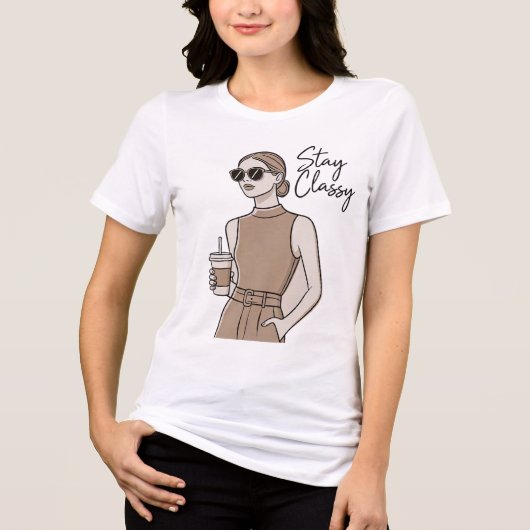Chic Mode Meisje Blijf Klasse Esthetisch Minimaal Tri-Blend Shirt (Voorkant)