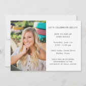 Chic Modern 2 Photo Afstudeerder Party Invitation Kaart (Achterkant)