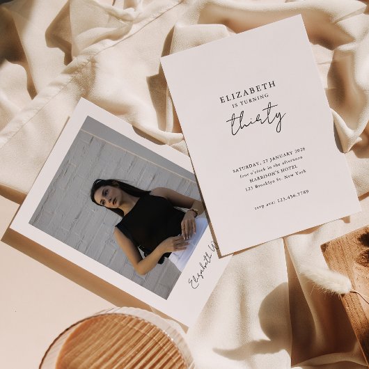 Chic Modern 30 foto verjaardagsfeestje Kaart