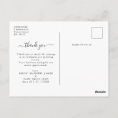 Chic Modern 4 foto Baby shower dank u Briefkaart (Achterkant)